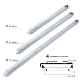 LED T8 Light Tube 2FT, Daylight White 5000K, Dual-End Powered Ballast Bypass, 1000Lumens 10W (24W Equivalent Fluorescent Replacement), Clear Cover, AC85-265V Lighting Tube Fixture, 4 Pack