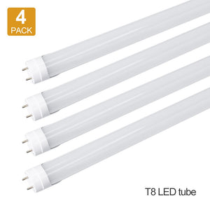 LED T8 Light Tube 3FT, Warm White 3000K-3500K, Dual-End Powered Ballast Bypass, 2000Lumens 15W (32W Fluorescent Equivalent), Frosted Cover, AC85-265V Lighting Tube Fixtures, 4 Pack