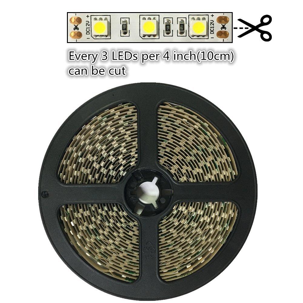 DC 12V Red/Blue/Green/Yellow Dimmable SMD5050-300 Flexible LED Strips 60 LEDs Per Meter 10mm Width 900lm Per Meter - LEDStrips8