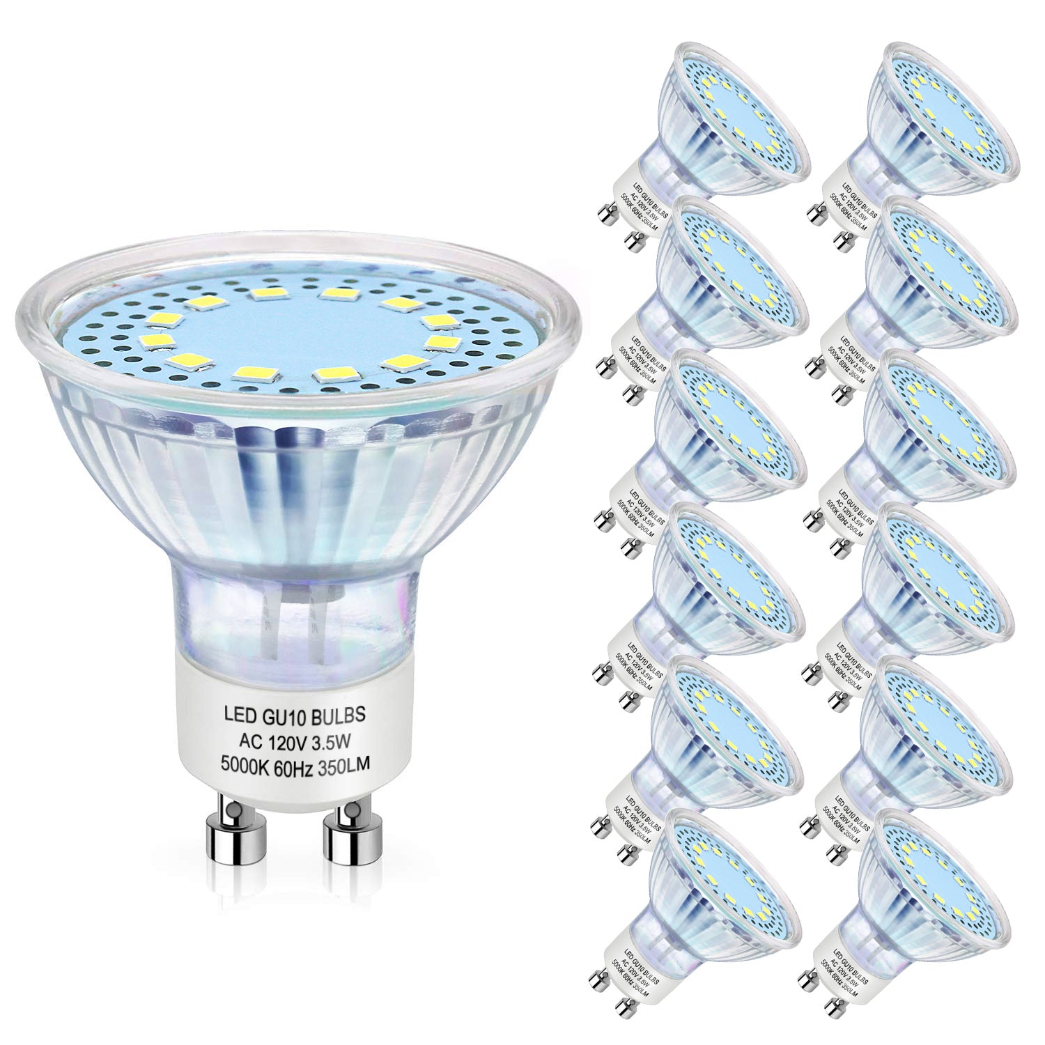 flov smykker Grisling 12-Pack GU10 LED Bulb, 3.5W 350Lumens (50W Halogen Equivalent), Daylig –  YGS-Tech