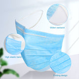 50 Pcs 3-Layer Surgical Masks, Anti Dust Breathable Disposable Earloop Mouth Face Mask, Comfortable Medical Sanitary