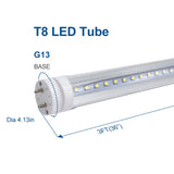LED T8 Light Tube 3FT, Daylight White 5000K, Dual-End Powered Ballast Bypass, 1600Lumens 15W (32W Fluorescent Equivalent), Clear Cover, AC85-265V Lighting Tube Fixtures, 4 Pack