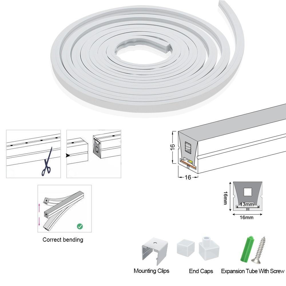 16.4FT DC12V T1616 Silicone LED Neon Flexible  IP67Waterproof Strip Lights for DIY Indoor Outdoor Decorative Signs Letters - LEDStrips8