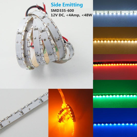 12V DC SMD335-600 High Density Side View Flexible LED Strips 120 LEDs Per Meter 8mm Wide LED Tape Light - LEDStrips8