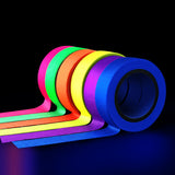 UV Blacklight Reactive Fluorescent, 6 Pack - 6 Colors, 0.59in X 16.5FT Per Roll,Decorative Black Light Neon Party Tape with Glow Party Supplies