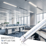 LED T8 Light Tube 2FT, Daylight White 5000K, Dual-End Powered Ballast Bypass, 1000Lumens 10W (24W Equivalent Fluorescent Replacement), Clear Cover, AC85-265V Lighting Tube Fixture, 4 Pack