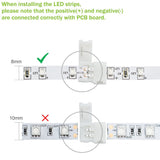 10pcs/Pack T Shape Solderless Snap Down 2Pin Conductor LED Strip Connector for Quick Splitter Connection of 8mm Wide 3528 2835 Single Color Flex LED Strips