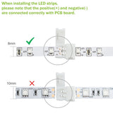 10pcs Pack L Shape Solderless Snap Down 2Conductor LED Strip Connector for Right Angle Corner or 90 Degree Connection of 8mm Wide 3528 2835 Single Color Flex LED Strips