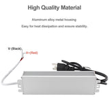 60W LED Power Supply, IP67 Waterproof Low Voltage Transformer, 110V AC to 12 Volt DC Output with 3-Prong Plug, 3.3 Feet Cable