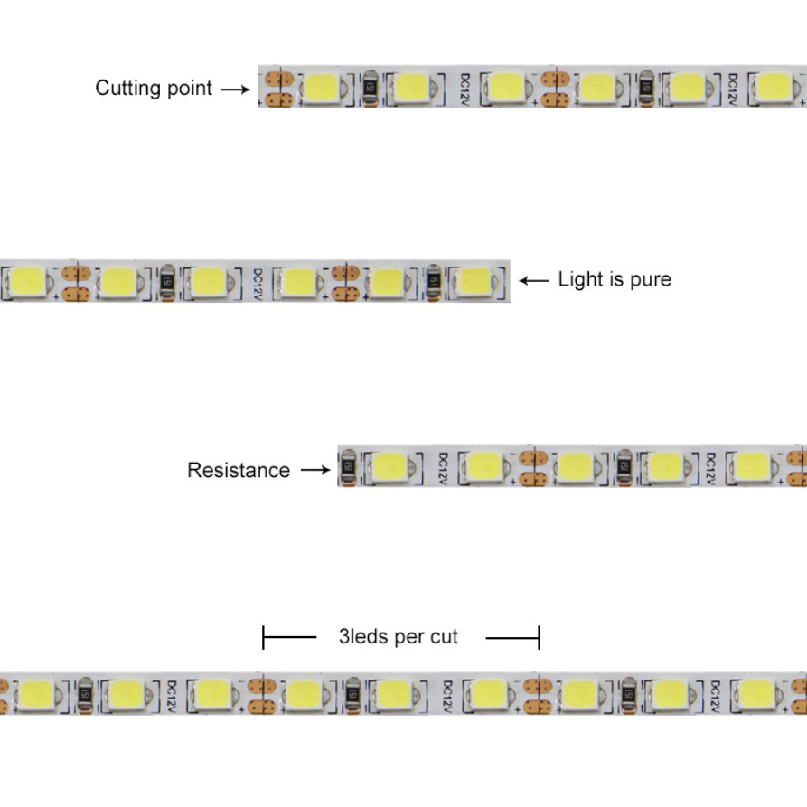 4mm Wide Super Slim DC 12V Dimmable SMD2835-600 Flexible LED Strips 10Watt/Meter 1000LM/M 120 LEDs Per Meter White FPCB Background  LED Tape Light - LEDStrips8