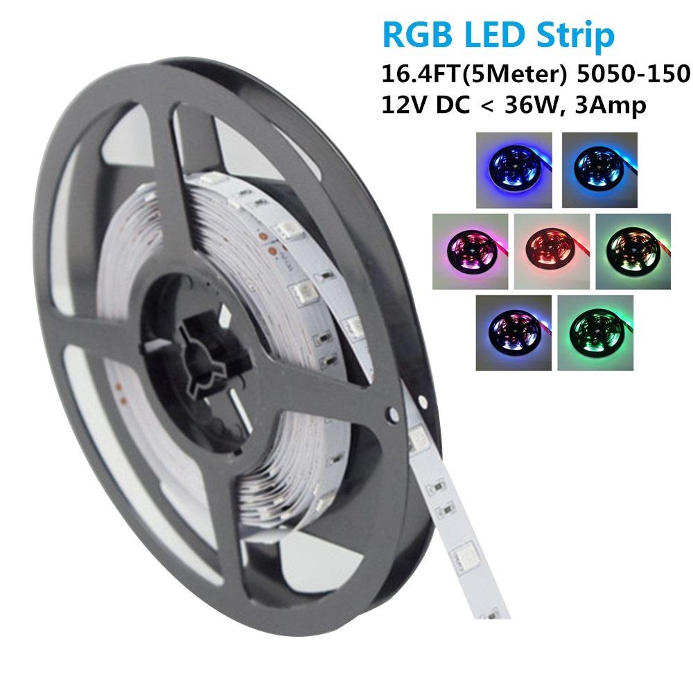 SMD5050-150 RGB Color Change Tri-Chip Flexible LED Strips 30 LEDs Per Meter 10mm Width - LEDStrips8