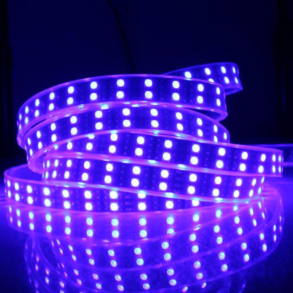 DC 12V RGB Color Changing SMD5050-600 Double Row Flexible LED Strips 120 LEDs Per Meter 15mm Width - LEDStrips8