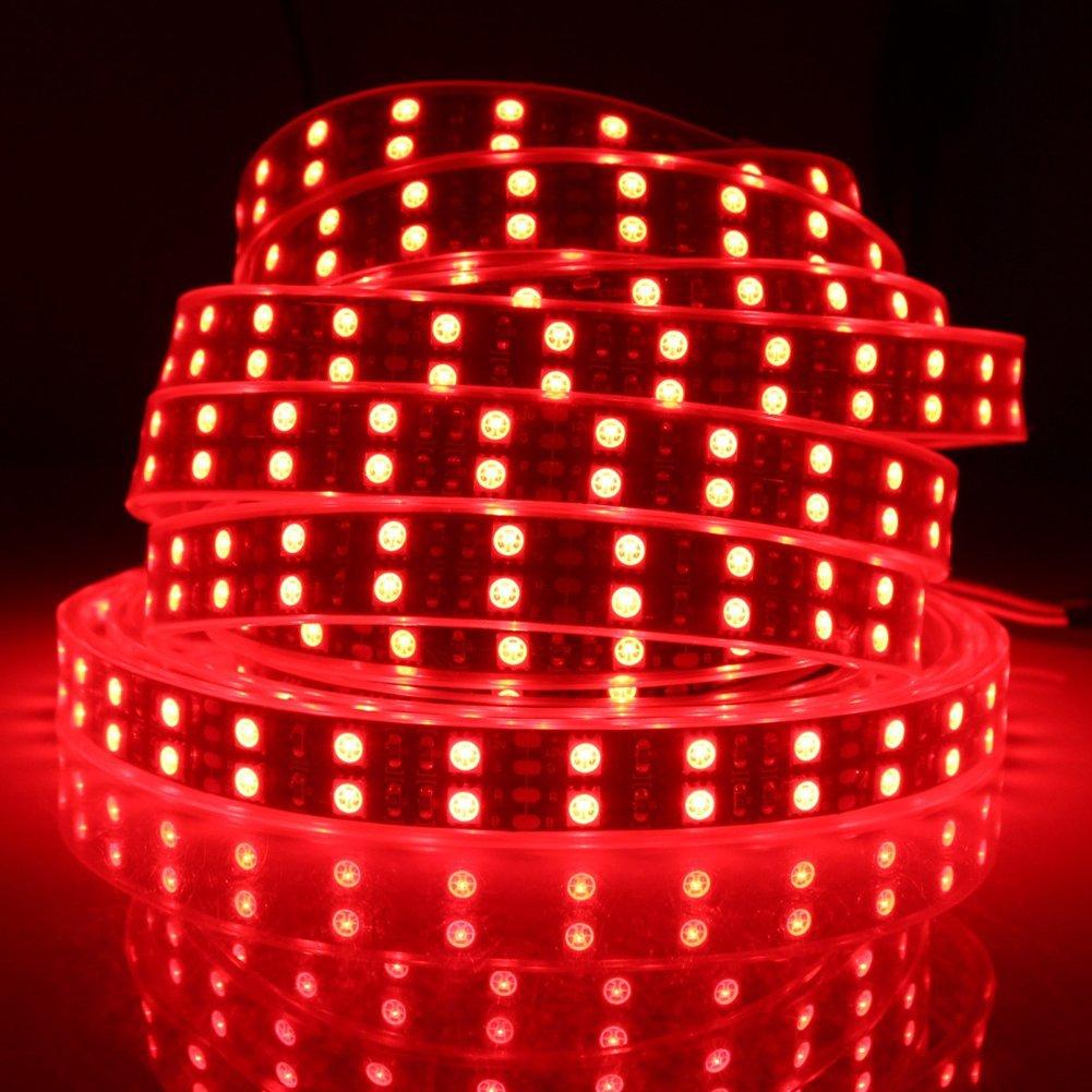 DC 12V RGB Color Changing SMD5050-600 Double Row Flexible LED Strips 120 LEDs Per Meter 15mm Width - LEDStrips8