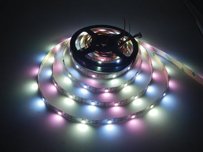 DC 5V SK6812 Individually Addressable LED Strip Light 5050 RGBW 16.4 Feet (500cm) 30LED/Meter LED Pixel Flexible Tape White PCB - LEDStrips8