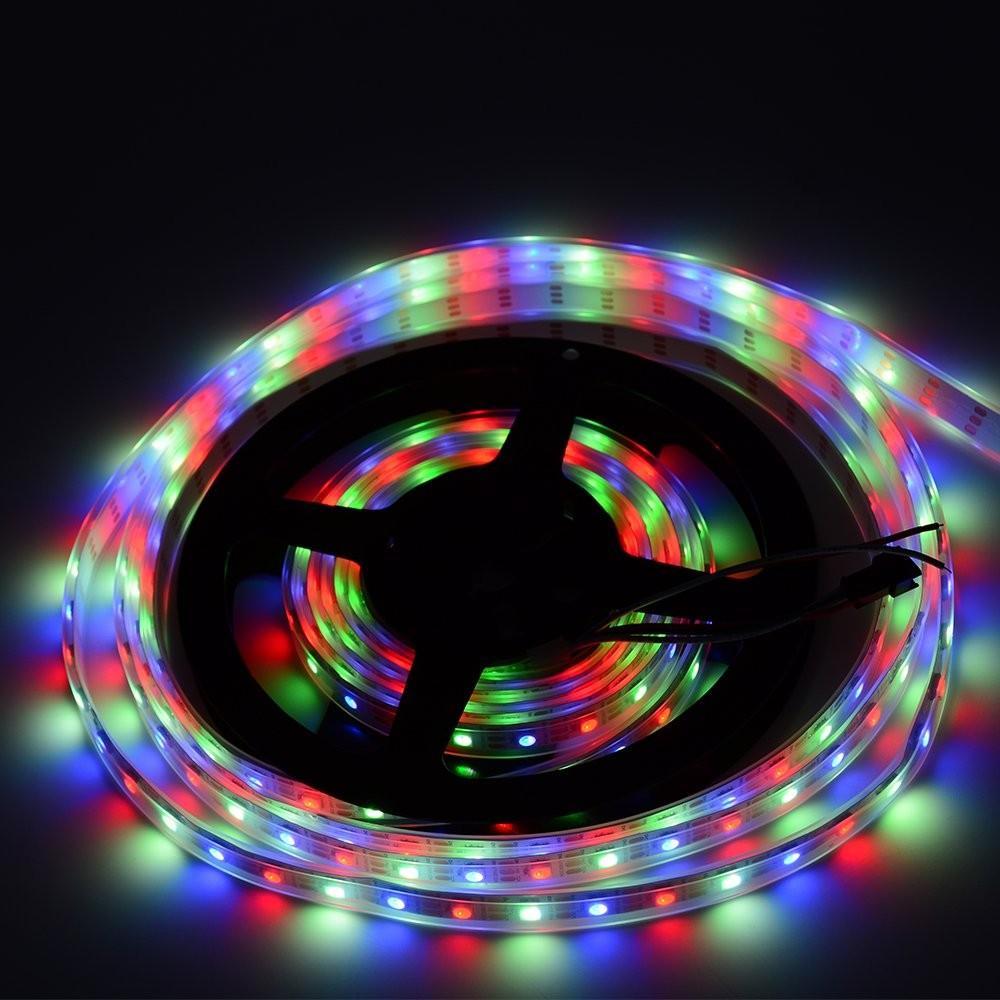 DC 5V SK6812 Individually Addressable LED Strip Light 5050 RGBW 16.4 Feet (500cm) 60LED/Meter LED Pixel Flexible Tape White PCB - LEDStrips8