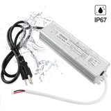 60W LED Power Supply, IP67 Waterproof Low Voltage Transformer, 110V AC to 12 Volt DC Output with 3-Prong Plug, 3.3 Feet Cable