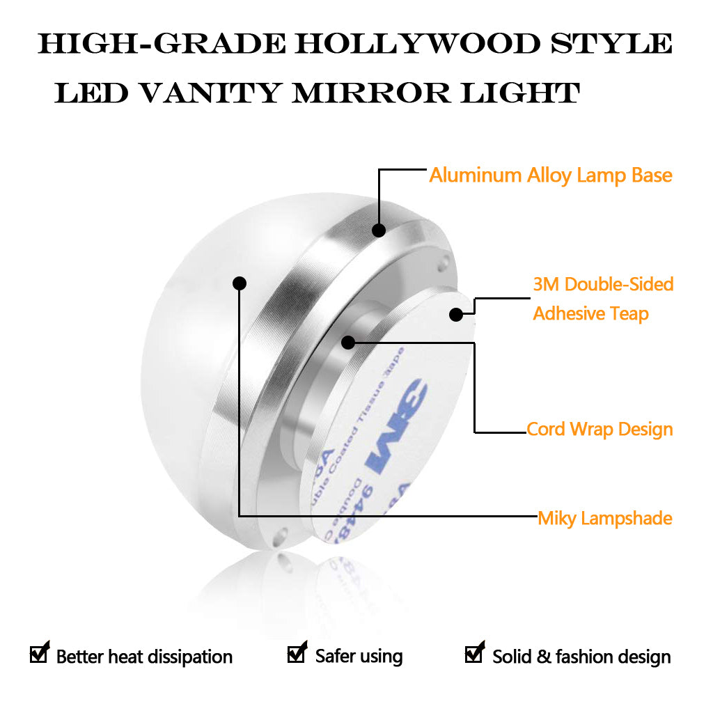 Hollywood Style LED Vanity Mirror Lights, 12 Dimmable Super Bright