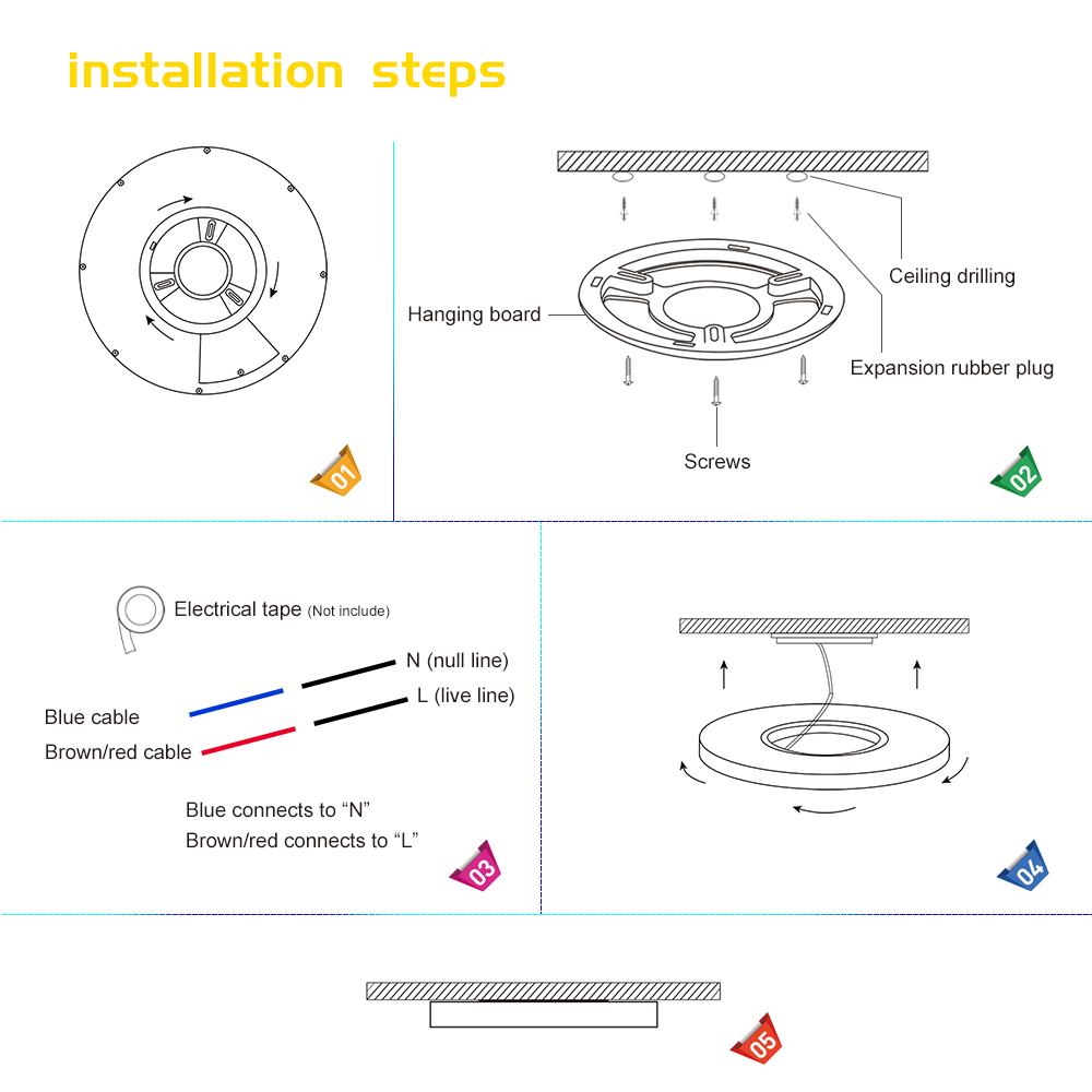 LED Flush Mount Ceiling Light Fixture, 5000K Daylight White, 3200LM, 12 Inch 24W, Flat Modern Round Lighting Fixture, 240W Equivalent White Ceiling Lamp for Kitchens, Stairwells, Bedrooms.etc.