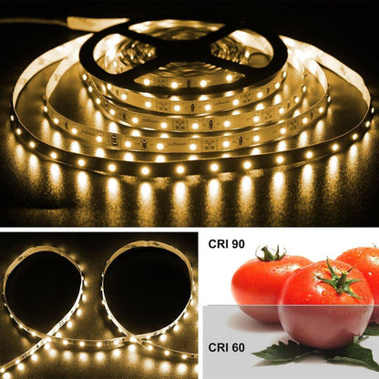 High CRI > 90 DC 12V SMD3528-300 Flexible LED Strips 60 LEDs Per Meter 8mm Width 300lm Per Meter - LEDStrips8