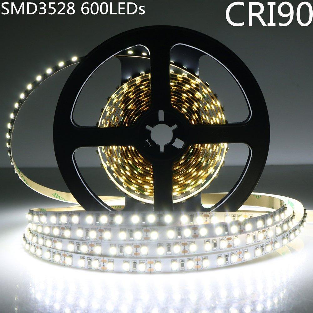 High CRI > 90 DC 12V SMD3528-600 Flexible LED Strips 30 LEDs Per Meter 8mm Width 600lm Per Meter - LEDStrips8