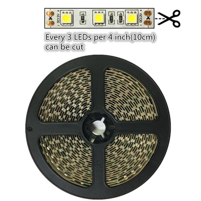 High CR I> 90 DC 12V Dimmable SMD5050-300 Flexible LED Strips 60 LEDs Per Meter 10mm Width 900lm Per Meter - LEDStrips8