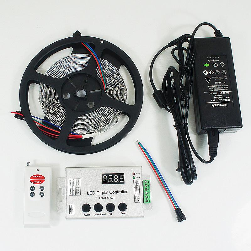 12VDC TM1914 IC Controlled Dream Color 5050 RGB Pixel LED Strip Kit 5 meters with 60LEDs /Mtr - LEDStrips8