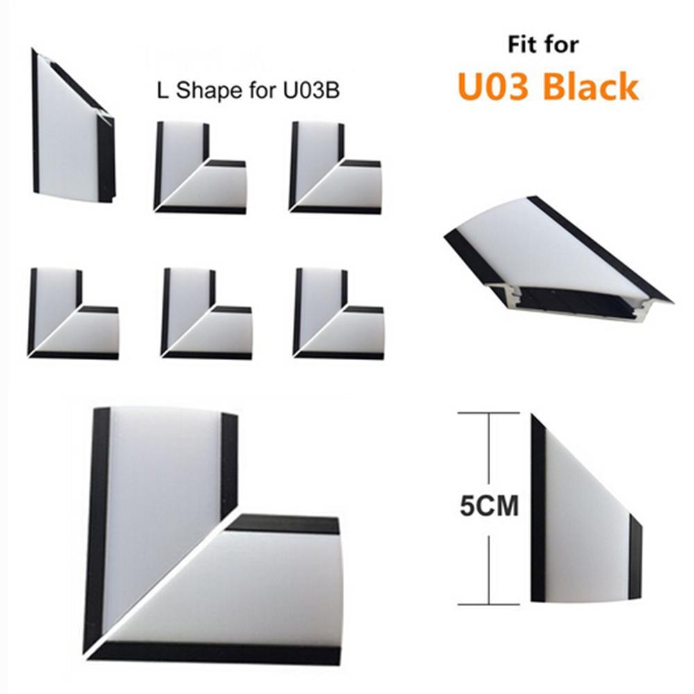 5Pair/10Pcs Spliced L-shape Adapter of LED Aluminum Channel Solution for 90 Angle Turning Corner Cabinet Bar Kitchen Wardrobe Installation Fit for Aluminum Profile Model U01, U02, U03, U04, U05,U06 - LEDStrips8