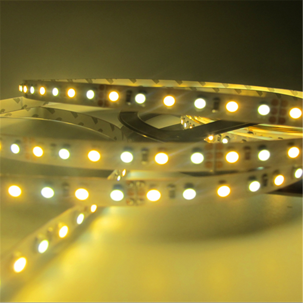 12VDC SMD3528-600-PWW Dual White Color Temp-Adjustable Flexible LED Strip Light 120 LEDs Per Meter - LEDStrips8