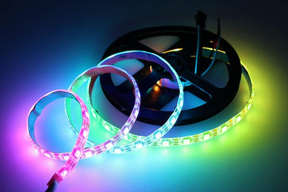 DC 5V SK6812 Individually Addressable LED Strip Light 5050 RGB 16.4 Feet (500cm) 60LED/Meter LED Pixel Flexible Tape White PCB - LEDStrips8