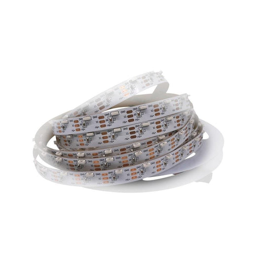 DC 5V 5Meter (16.4Ft) Side Emitting RGB SMD4020 SK6812 Individually Addressable LED Strip Light 60LED/Meter LED Pixel Flexible Tape White PCB - LEDStrips8