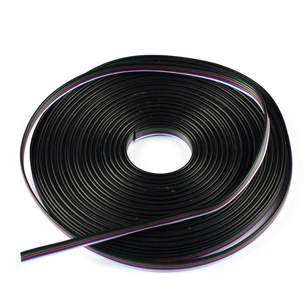 22Guage RGBW RGBWW LED Strip Extension Cable 5pin 5Color Stand Wire Bonded Flat Cable for SMD5050 RGBW RGBWW Color - LEDStrips8