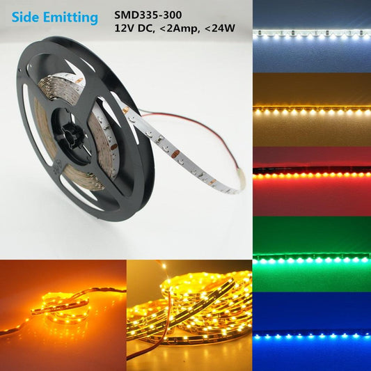 12V DC SMD335-300 Side View Flexible LED Strips 60 LEDs Per Meter 8mm Wide FPCB LED Tape - LEDStrips8