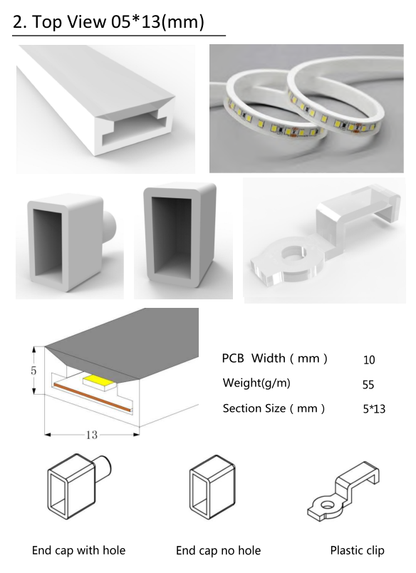 Silicon Neon Light Tube - LED Strip Light Housing