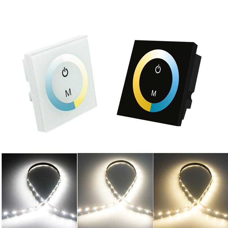 12V-24V DC TM07 Wall Panel Touchable Color Ring LED Controller for Dual White Color Temperature Adjustable LED Strips - LEDStrips8