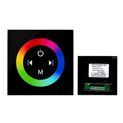 12V-24V DC TM08 Wall Panel Touchable Color Ring LED Controller for RGB Color Changing LED Strips - LEDStrips8