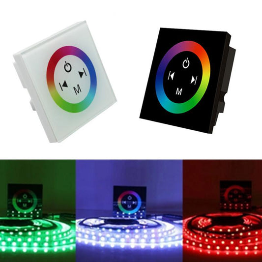 12V-24V DC TM08 Wall Panel Touchable Color Ring LED Controller for RGB Color Changing LED Strips - LEDStrips8