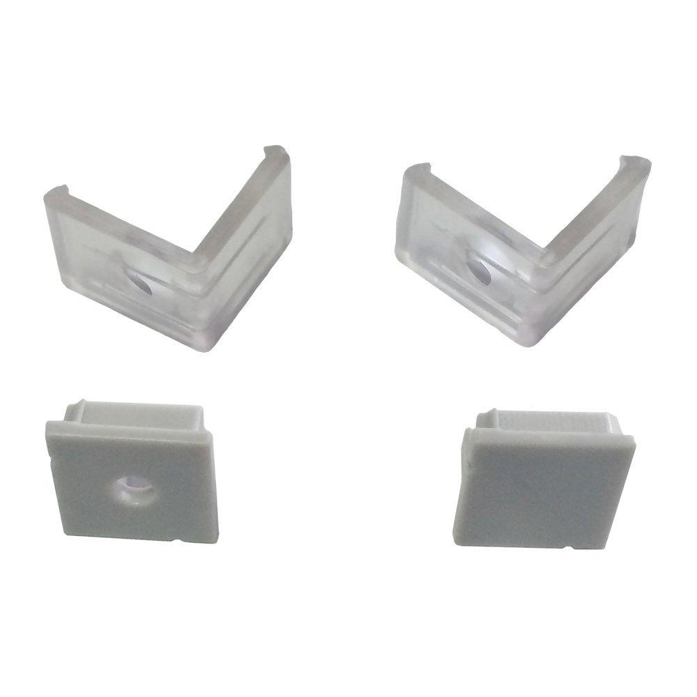 5/10/25/50 Pack Silver V01 16x16mm V-Shape Vertical Angle Cover Internal Width 12mm Corner Mounting LED Aluminum Channel with End Caps and Mounting Clips Aluminum Extrusion - LEDStrips8