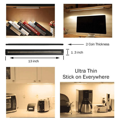 Ultra Thin LED Under Cabinet/Counter Kitchen Lighting Plug-in, Dimmable 2 Coin Thickness LED Light with 42 LEDs, Easy Installation Warm White 12V/1A 5W/450LM CRI90, 2 Pack, All in One Kit - LEDStrips8