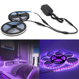 33Ft/10M 24W LED UV Black Light Strip Kit, 600 Units UV Lamp Beads, 12V Flexible Blacklight Fixtures, 395nm-405nm Non-Waterproof for Indoor DJ Fluorescence Party, Body Paint, Posters, Night Fishing